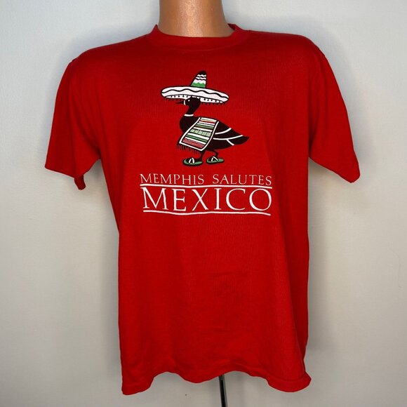 Vintage 1980s Memphis Salutes Mexico T-Shirt Memphis in May Festival 1984, Large - Picture 1 of 5